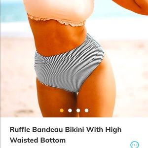 NWT high waist, black and white Cupshe bottoms